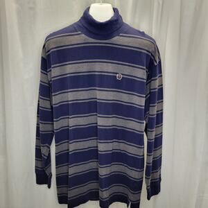 Tommy Hilfiger Vintage Y2K Navy Gray Polo Turtleneck, XL